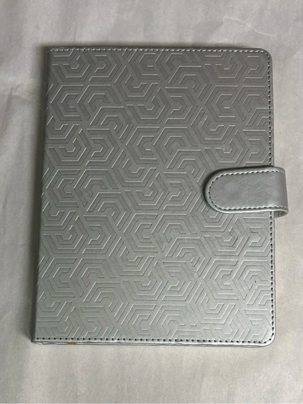 New Journal Silver Color Gray Geometric 6”X8” Lined Page Journal Book Notebook